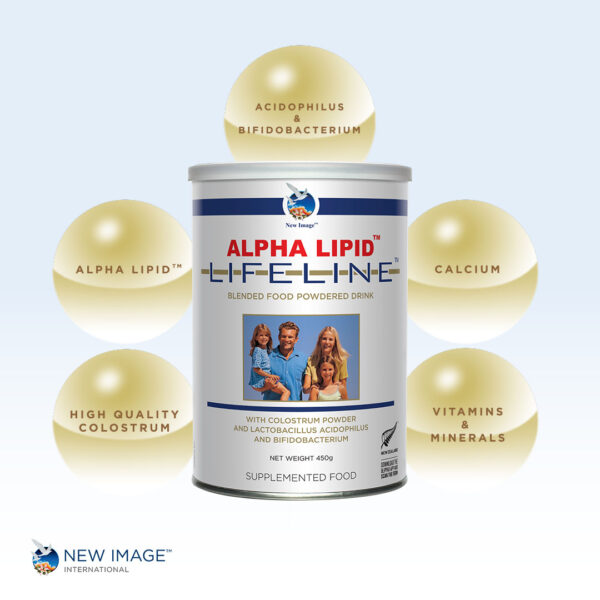 6 x Alpha Lipid™ Lifeline™ Colostrum 450g + 1 Face Mask - Image 2