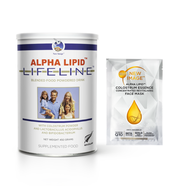 6 x Alpha Lipid™ Lifeline™ Colostrum 450g + 1 Face Mask